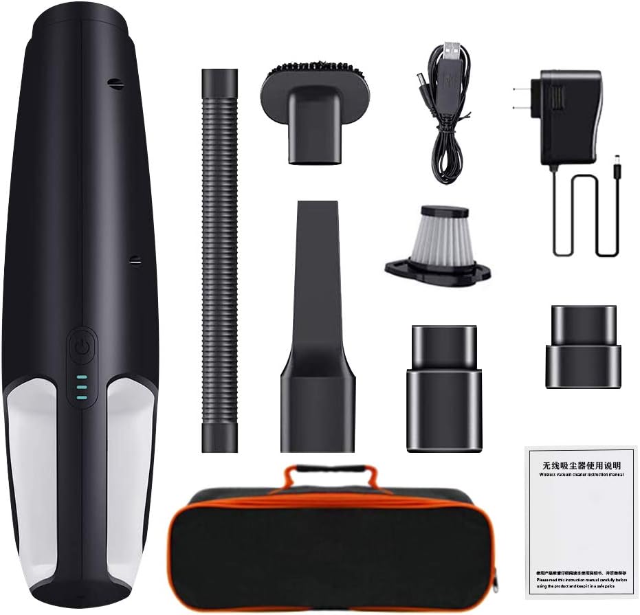 Mini Car Vacuum Cleaner Cordless, 7Kpa Portable Small Handheld Vacuum, Wet Dry Lightweight Rechargeable Hand Vac Buster for Pet Hair, Dry Wet Amphibious Vehicle Cleaner Dust Cleaning -
