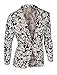 Allegra K Men Floral Prints Long Sleeves One-Button Casual Blazer Jacket Black M