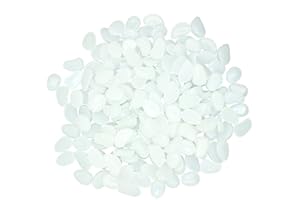 KOLTOSE BY MASH Glow in the Dark Pebble Stones - 200 Glow Rocks for Outdoor Yard Landscaping and Garden Use, and Indoor Fish Tank Aquarium, Glow-in-the-Dark Party Décor and Crafts, White Stones with Blue Glow