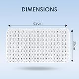 AQUALONA Luxury Bath Mat Anti-Mould Non-Slip PVC Comfort White view 6