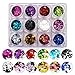 QIMYAR Nail Art Splarkly Laser Butterfly Sequin Acrylic Paillettes Holographic Glitter Fakes Tips 12 Colors