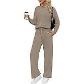 WIHOLL Lounge Sets for Women 2 Piece Travel Vacation Outfits Fall Sweatsuit Tracksuit