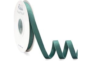 Ribbli Dusty Green Velvet Ribbon Double Faced 3/8 Inch 10-Yard Spool Green Ribbon Use for Christmas Tree Ornaments Gift Wrapping Wreath Decoration Wedding Boutonnieres