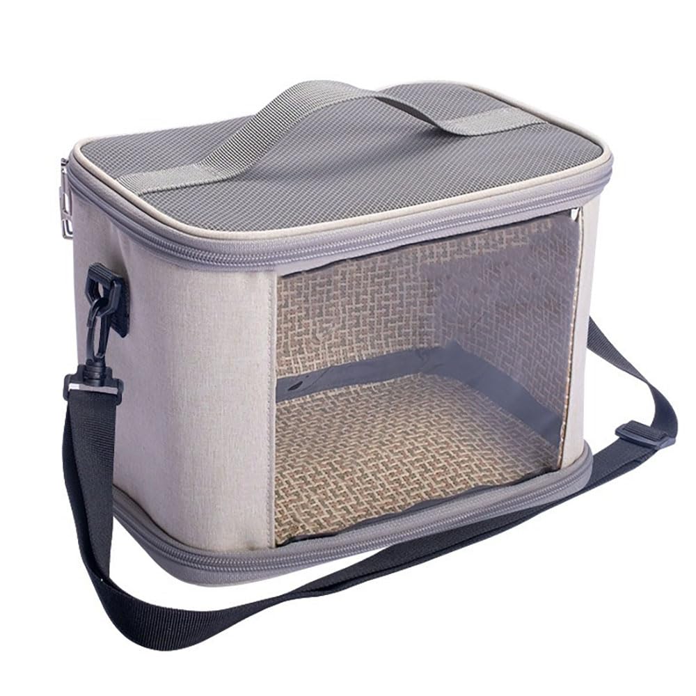 Haimusan Bird Carrier Bag Bird Travel Cage, Indestructible Stainless Steel Mesh Backpack for Parrot, Portable Bird Travel Bag, Pet Transparent Breathable Travel Cage (Grey)