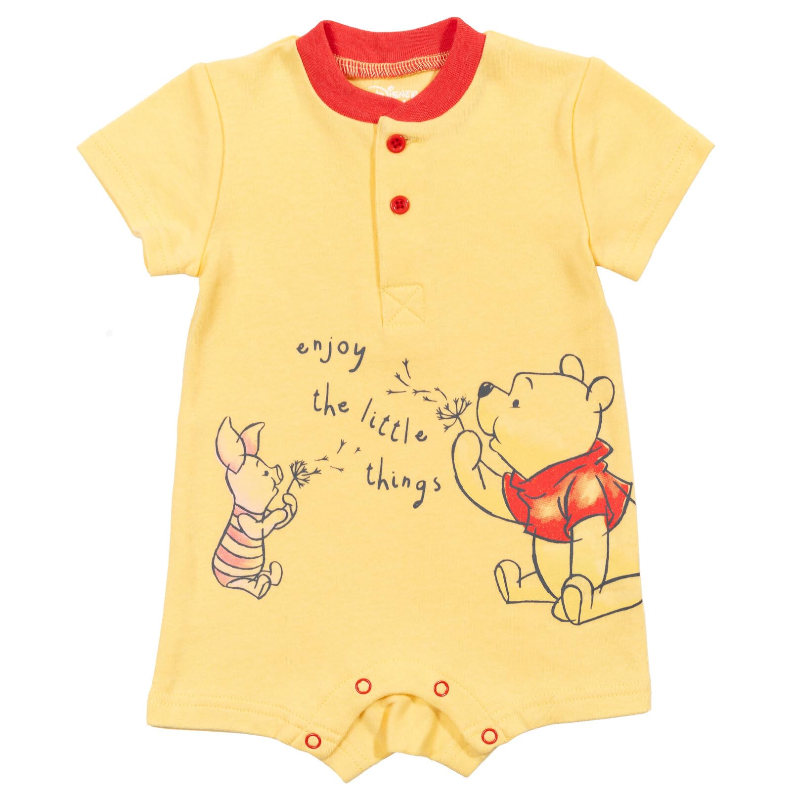 Disney Winnie the Pooh Mickey Mouse Tigger Baby 2 Pack Henley Rompers Newborn to Toddler