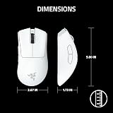 Razer DeathAdder V3 Pro Wireless Ergonomic Esports Mouse 63g White view 9