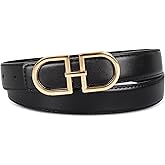 LFHC Women's Leather Belts for Jeans - Fashion Waist Belt with Classic Gold Buckle, Adjustable for Dresses, Pants, Coats