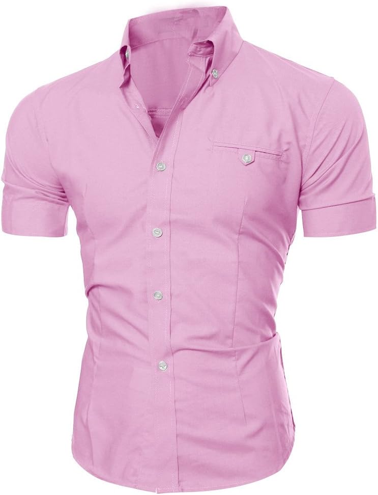 OrchidAmor Men's Casual Button O Neck Pullover Short Sleeve T-Shirt Top Blouse