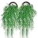 Outgeek Artificial Hanging Plants, 2PCS Artificial Green Ivy Vine Artificial Shrubs Hanging Vine Plant for Home Garden Outdoor Wall Decoration