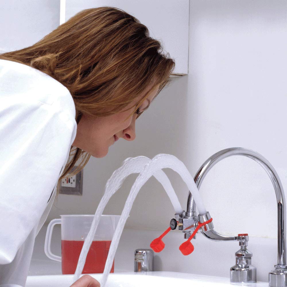 Sellstrom Faucet Mounted Eye Wash Unit, Adjustable Aerated Outlet Heads (3" Apart), S90100: Science Lab Eye Wash Units: Industrial & Scientific