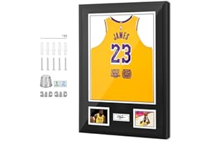 Nice C Jersey Frame Display Cases, Jersey Frame with Pictures Photos, Jersey Shadow Box Shirt Display Case, 98% UV Protection, Football Basketball Soccer (1 Pack)