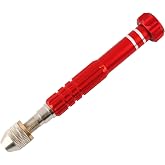 Larcele Pin Vise Drill, 3 Jaw Chuck Capacity 0" to 1/8" SDZKQ-02 (Red) | Aluminum Alloy Precision Manual Hand Drill for PCB, Models, Jewelry &amp; Electronics, 0" to 1/8" Micro Drill Bits (Not Included)