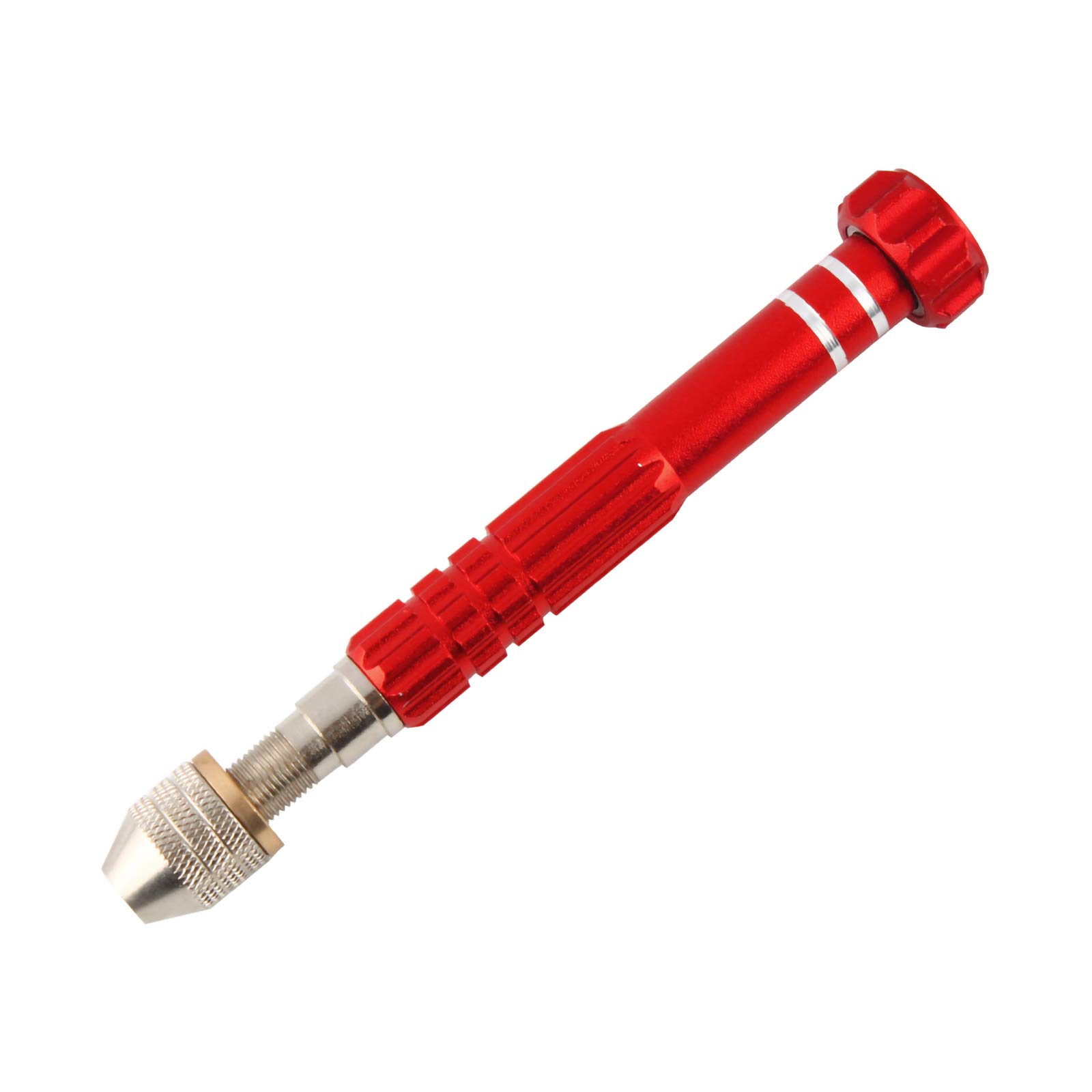 Larcele Precision Pin Vise Hand Drill, Metal Hand Twist Drill for Craft, Manual Work, Model, Resin SDZKQ-02 (Red)