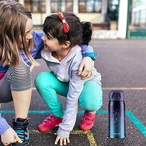 EsOfficce Water Bottle Thermoses Starry Sky, Stainless Steel Vacuum Insulated Keep Hot and Cold Thermal Flask,Leak Proof BPA Free Thermal Cups for Kids Adult Office School Indoor Outdoor,12oz, Blue