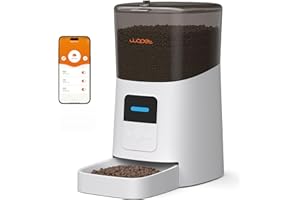 WOPET 6L Automatic Cat Feeder, WiFi Automatic Dog Feeder with APP Control for Remote Feeding, Cat Food Dispenser with Low Food Sensor and Voice Recorder, Up to 15 Meals Per Day