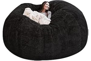 EKWQ Bean Bag,Big Huge Giant Bean Bag Chair for Adults, (No Filler) Bean Bag Chair for Adults Kids Comfy Fluffy Giant Round Beanbag Lazy Sofa Cover- Machine Washable Covers, Double Stitched Seams