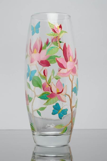 Stained Glass Painted Flower Vase Amazon Co Uk Kitchen Home