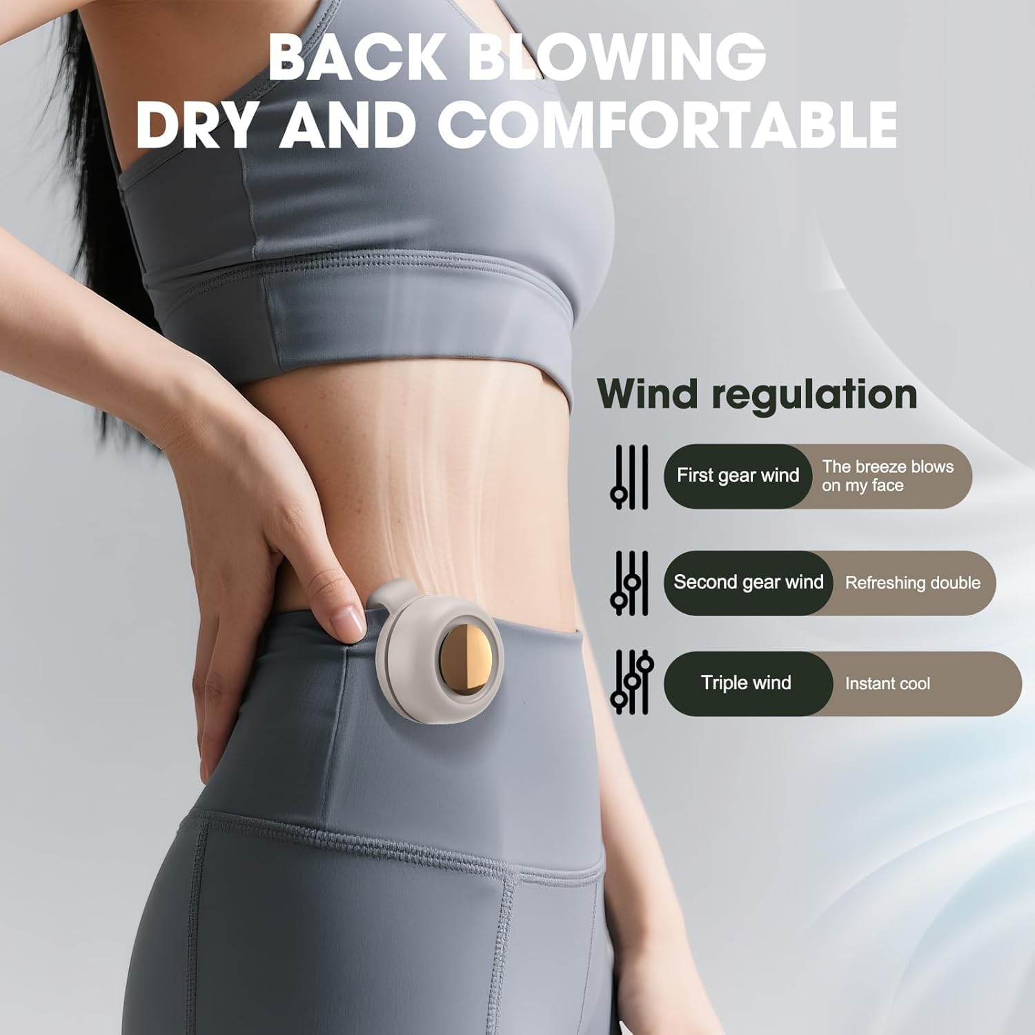 Portable Silent Bladeless Mini Fan, Portable Mini Clip On Fan for Shirt & Waist, Adjustable 3 Speeds Rechargeable Hands-Free, for Outdoor & Travel & Office, Travel Accessories - Ideal Gift