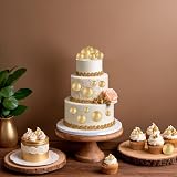 ASTARON 20 Pcs Glitter Gold Ball Cake Topper Decorations 2cm-4cm view 5