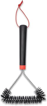 Weber Three-Sided Barbecue Brush 30 cm Stainless Bristles Non-Slip Handle view 2