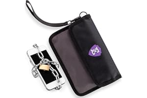 ELECTRASHIELDS Large Signal Blocking Faraday Bags for Phones, Two-Tone Color Faraday Pouch for key fob w/ Removable Handle, Zipper and Velcro closures, Faraday Cage, Key Fob Signal Blocker, RFID Key Fob protector