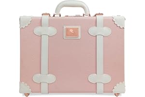 Unitravel Baby Keepsake Case, 16" Handmade Memory Storage Box, Newborn Keepsake Box, Vintage Suitcase for Baby Shower, Baptism, Naming Ceremony or Birthday (pink)