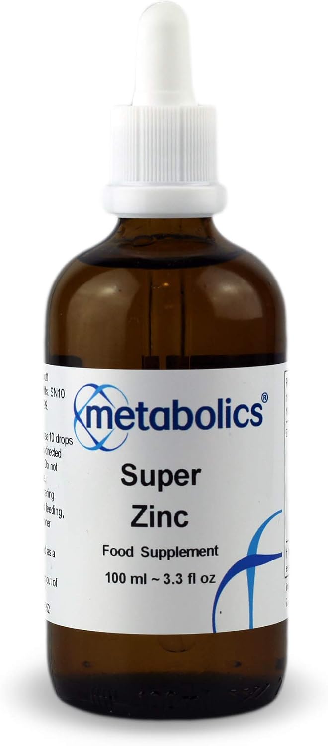 Metabolics Super Zinc Liquid 8mg Sulfate & Chloride Form 80% NRV, UK Made GMP Certified
