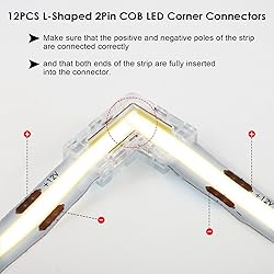 RGBZONE 12Pcs 2Pin L-Shaped COB LED Connectors 8mm