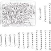 UNICRAFTALE 120Pcs 3 Styles 304 Stainless Steel Bar Connector Charms Twist Stick Links Connectors Pendants 2 Hole Stick Strip Earrings Charms for Jewelry Making