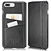 KAVAJ iPhone 8 Plus iPhone 7 Plus Case Leather Dallas Black Slim-Fit Genuine Leather iPhone 8 Plus Wallet Case Leather Flip Case Folio Business Card Holder Cover Book Case for Apple iPhone8 Plus