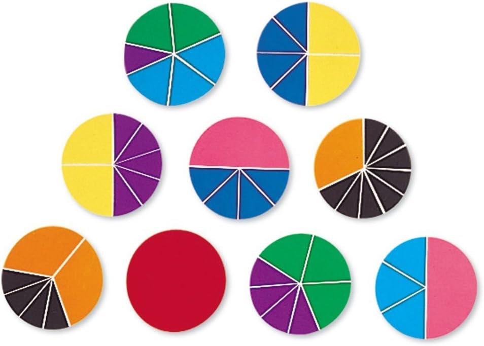 Learning Resources Rainbow Fractions Deluxe Circles with Storage, 9 Circles, Ages 6+