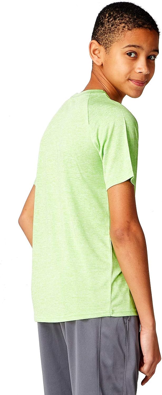 DEVOPS Boy's 2 Pack Cool Sports Active Workout Crew Neck Short Sleeve Tech T-Shirts: Clothing
