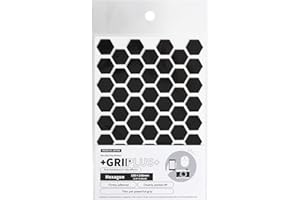Non Slip Grip Stickers GRIPLUS Hexagon (Black, 100×148mm(3.9×5.8")) - Reusable Adhesive Pad for Desk, Phone, Mouse, Office, Multi-Purpose