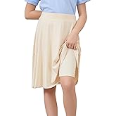 Zando Girls Knee Length Skorts | A Line Skirt with Shorts | Uniform Skirts Back to School Outfits for Playtime Size 6-14