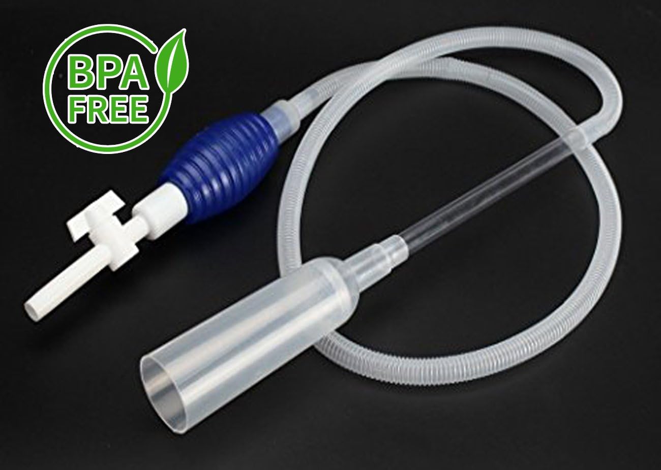HS Aquatics Ville Aquarium Siphon Pump 1.5 Metre Gravel Cleaner Suction Pipe Filter Water Changer With Valve Control For Fish Tank