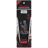 ChiaoGoo 32-Inch Red Lace Stainless Steel Circular Knitting Needles, 7/4.5mm