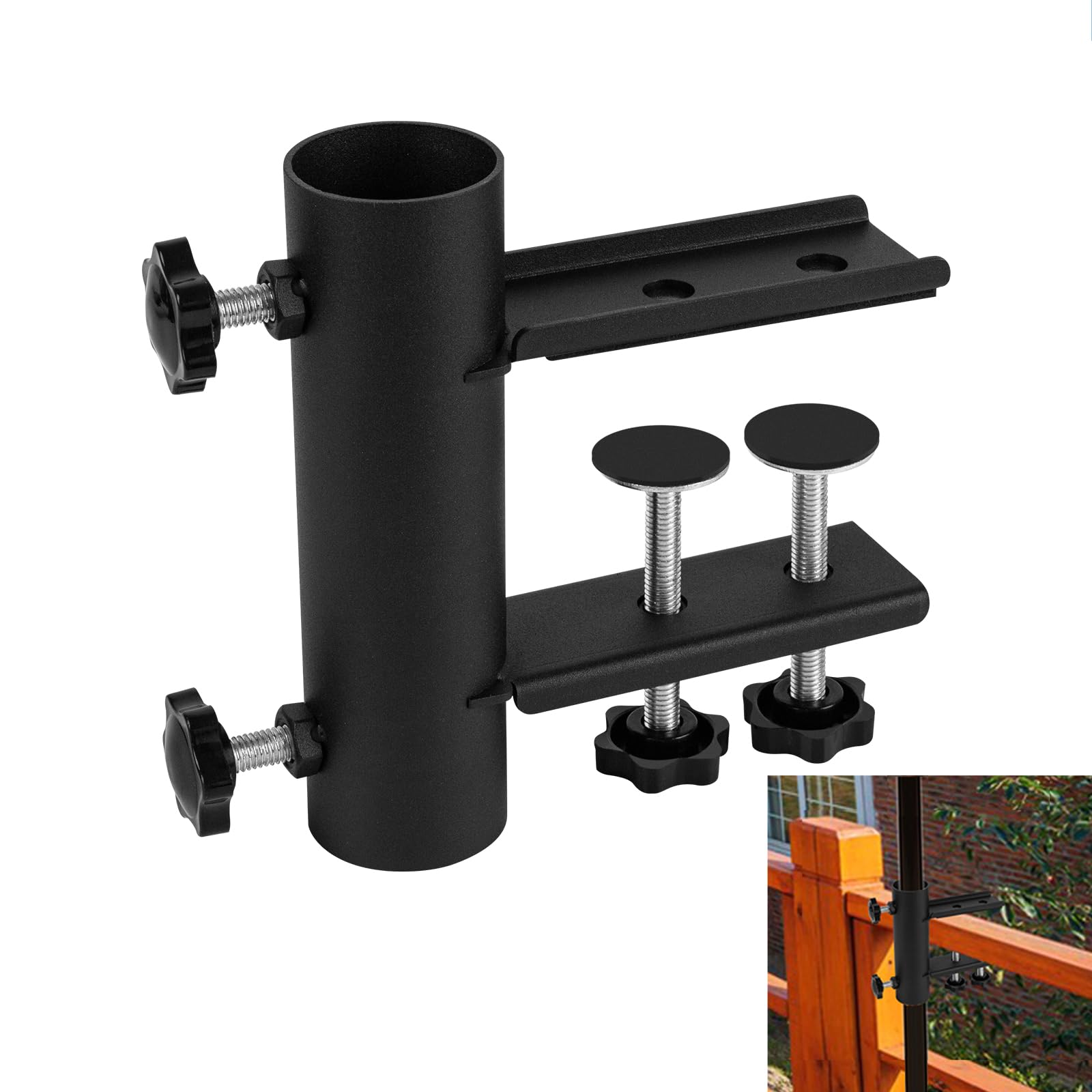 VANROUG Patio Umbrella Holder Clamp, Parasol bracket, Outdoor Umbrella Mount Bracket, Clamping range(12mm-63mm),Umbrella Diameter(15mm-38mm)