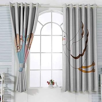 Amazon Com Polyester Curtain Gender Reveal Babies With Stork