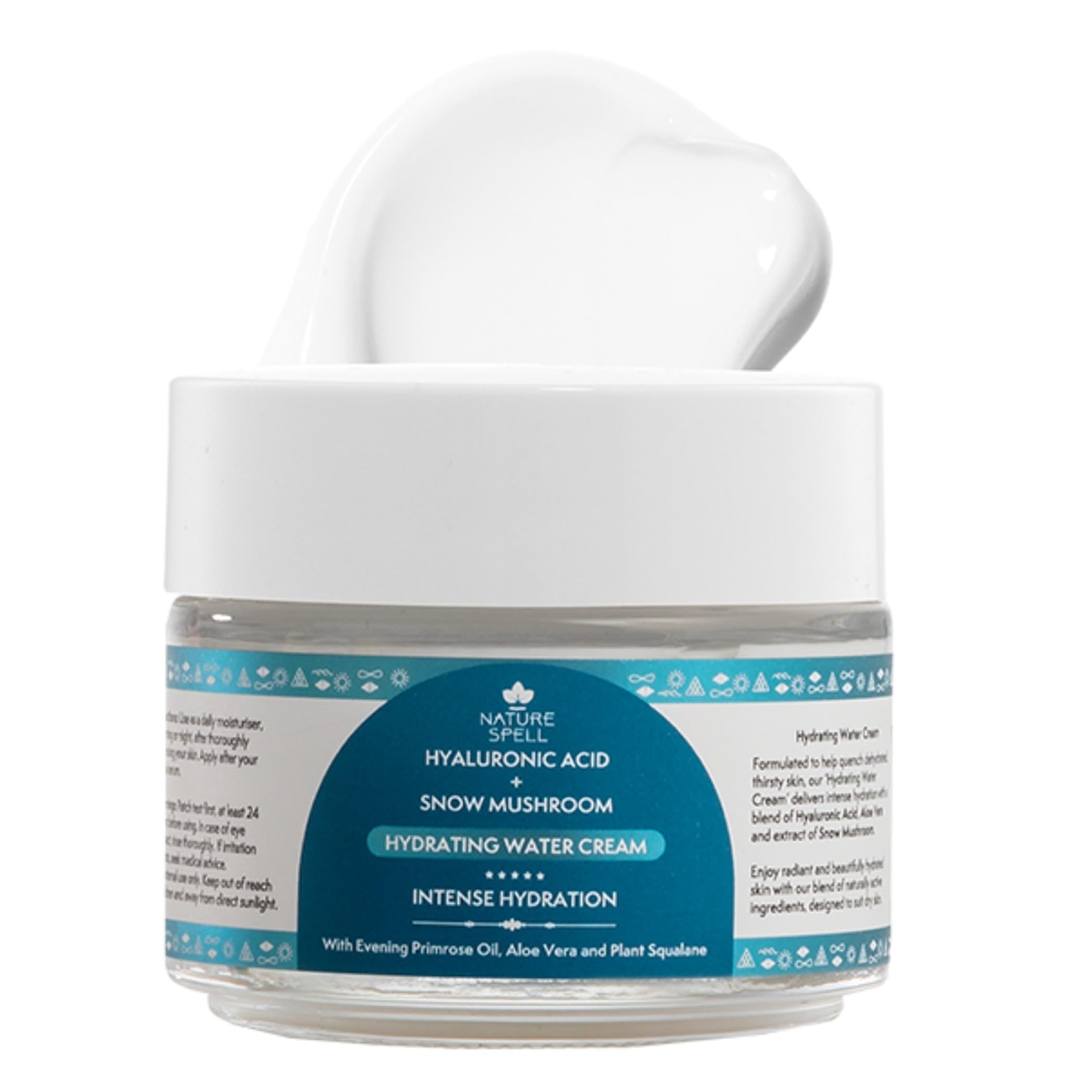 Nature Spell Hyaluronic Acid Face Cream, Hydrating & Plumping Moisturiser with Snow Mushroom, Intense Hydration for Dry & Dehydrated Skin, Vegan Skincare, For All Skin Types, 100 ml