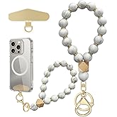 Yudaky Silicone Beaded Phone Wrist Strap, Phone Bracelet Strap with Tether Tab Elastic Hands Free Wristlet Strap