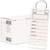Genuine Self Laminating Key Tags - White | Writable Waterproof Labels for Easy Identification - Pack of 250 with 250 Rings | 