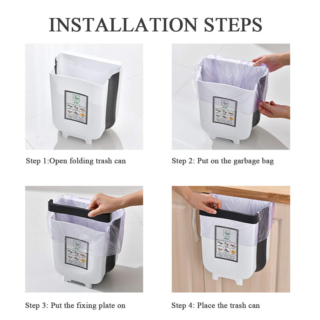 5L, Blanco Dreamsbox Gabinete De Cocina Plegable Puerta Colgante