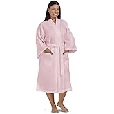 Waffle Robe for Women by BOCA TERRY, Soft Cotton Spa Robes for Summer, Lightweight Knit Waffle Bathrobe, Kimono Bathrobes