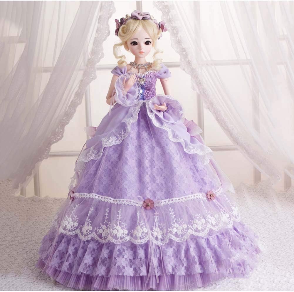 BJD Doll, 1/3 SD Dolls 24Inch 18 Ball Jointed Doll with BJD Clothes Wigs Shoes Makeup DIY Toys 100% Handmade for Girl Birthday Gift
