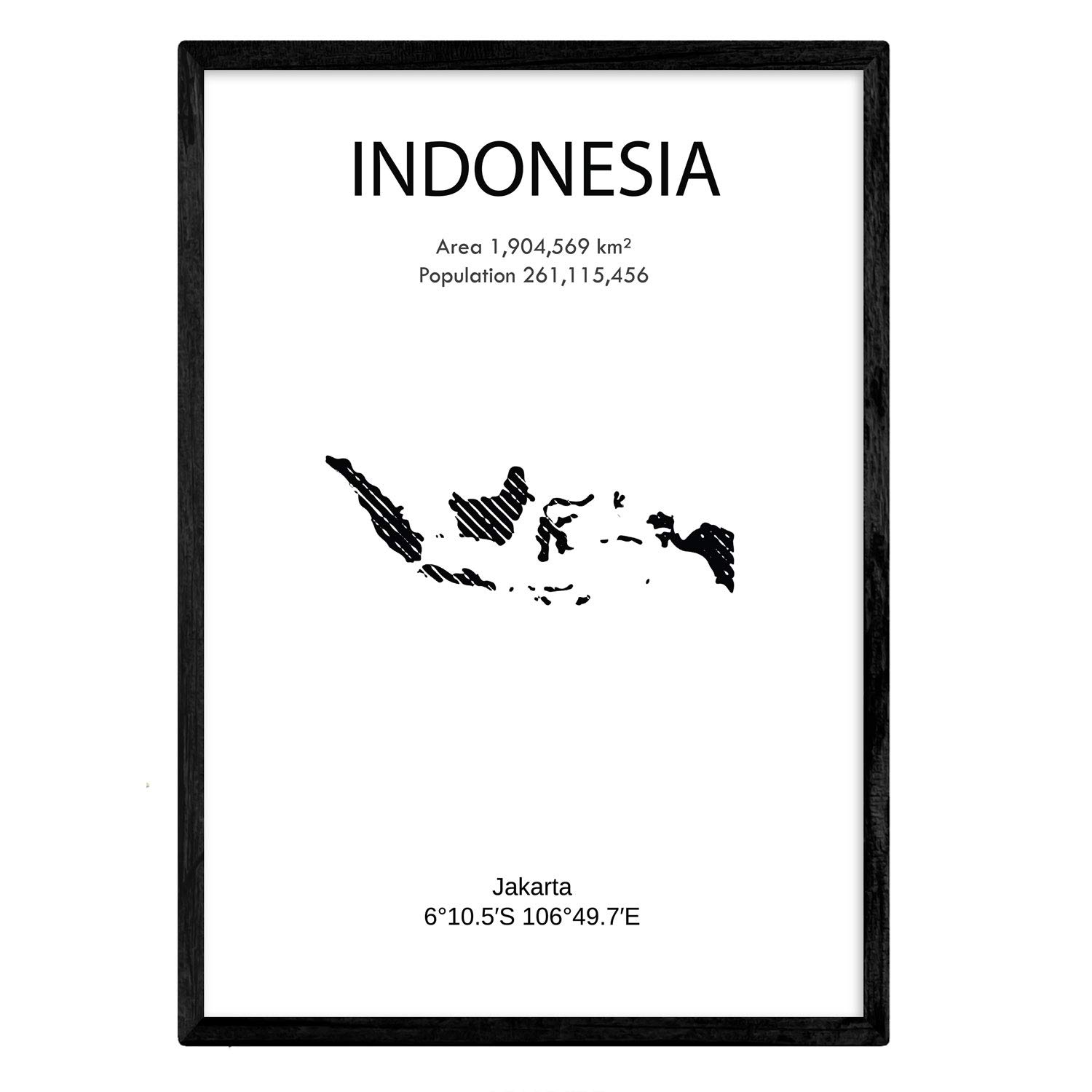 Nacnic Poster of Indonesia. Sheets of countries and continents. A3 size โ image 1