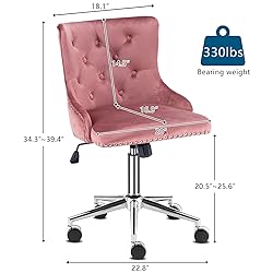 VINGLI Velvet Office Chair - Modern Upholstered