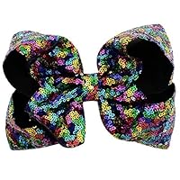 Dalino Lovely Baby Hair Decorations Boutique 8 Inches Pertty Hairpin Girl Hair Clip Child Sequin Bow Tie Hair Clip (Multicolor)