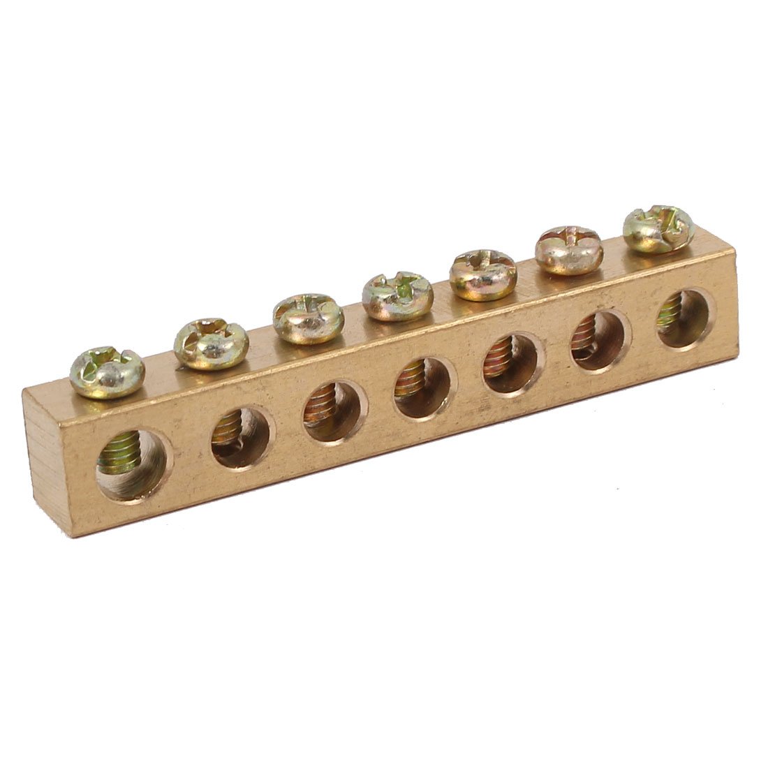 Sourcingmap 7 Holes Electrical Distribution Wire Screw Terminal Ground Copper Neutral Bar