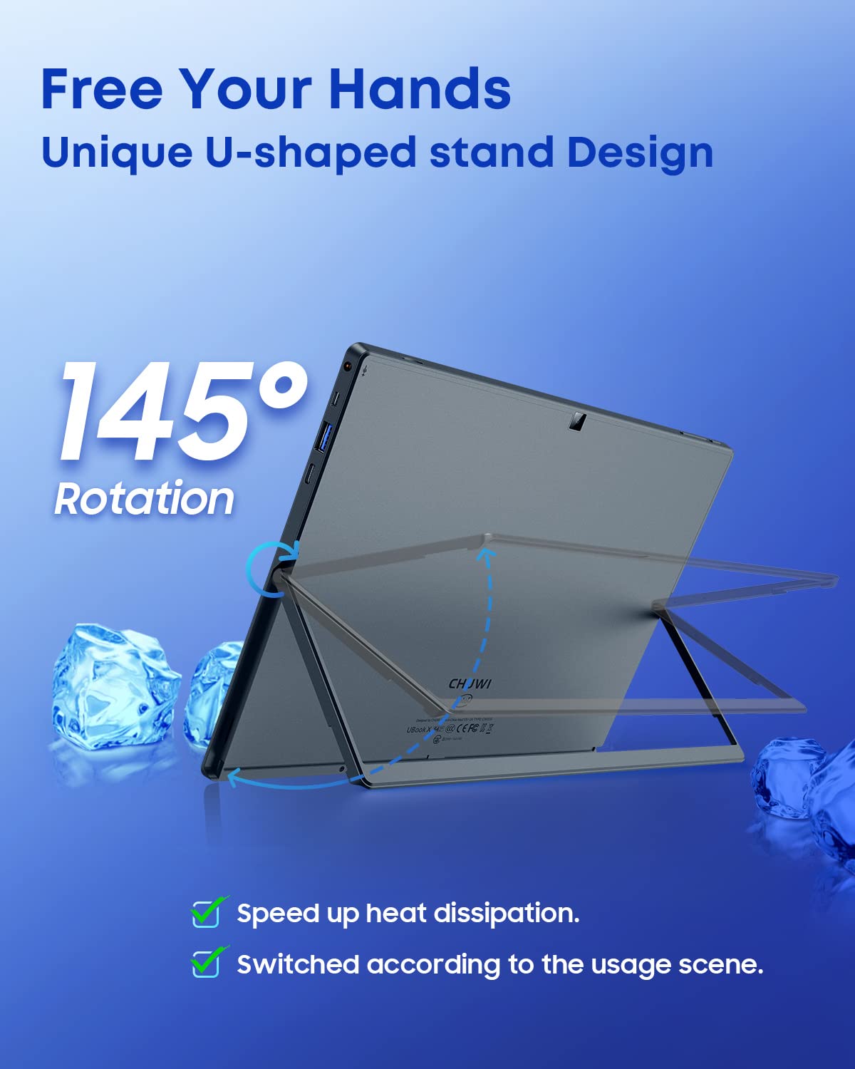 CHUWI UBook X Windows Tablet 12'', 512GB SSD 12GB RAM, Intel Core i5-10210Y, Windows 11 Tablet Touchscreen, 1TB SSD Expend, 2160x1440 IPS, 2.4G/5G WiFi, Dual Camera, 5000mAh, HDMI,BT 5.0