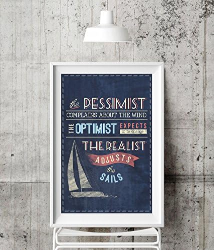 PESSIMIST, OPTIMIST AND REALIST. Motivational Print